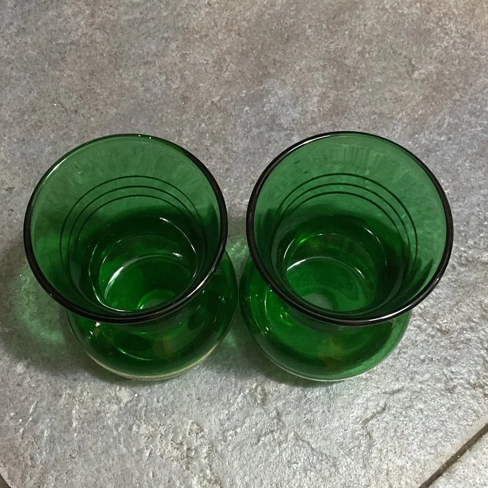 Elegant Green Glass Vases